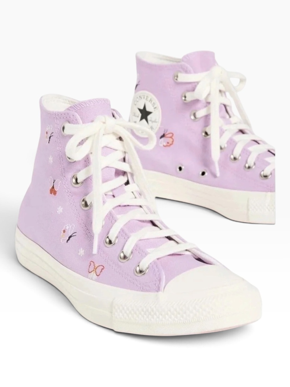 Converse Chuck Taylor All Star High Top Lilac Mist Butterfly Wings Size 8.5